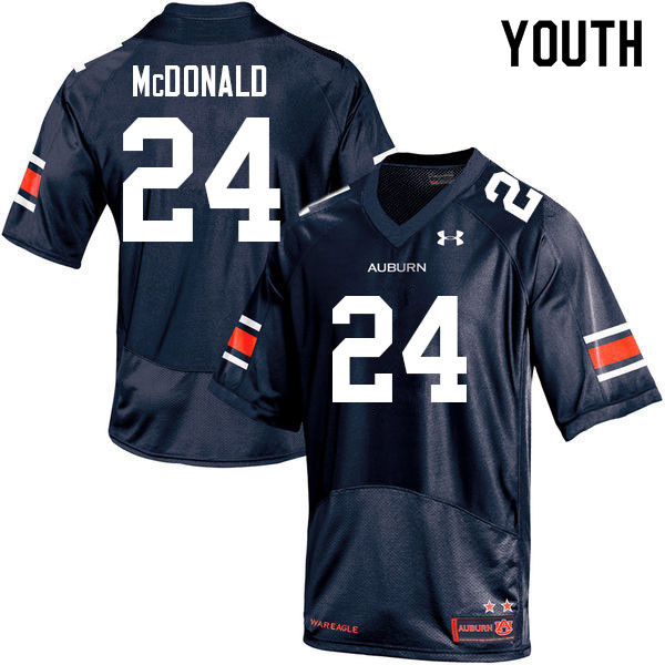 Youth Auburn Tigers #24 Craig McDonald Navy 2022 College Stitched Football Jersey